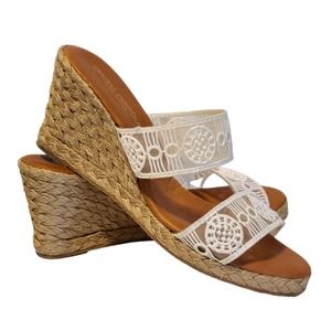 Andre Assous Women's Anja Wedge Slide Sandals Size 8.5 M Pre-owned